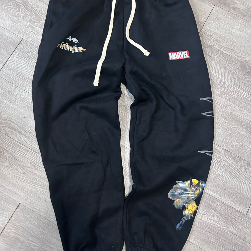 Marvel Black  Sweatpants with Graphic Detail